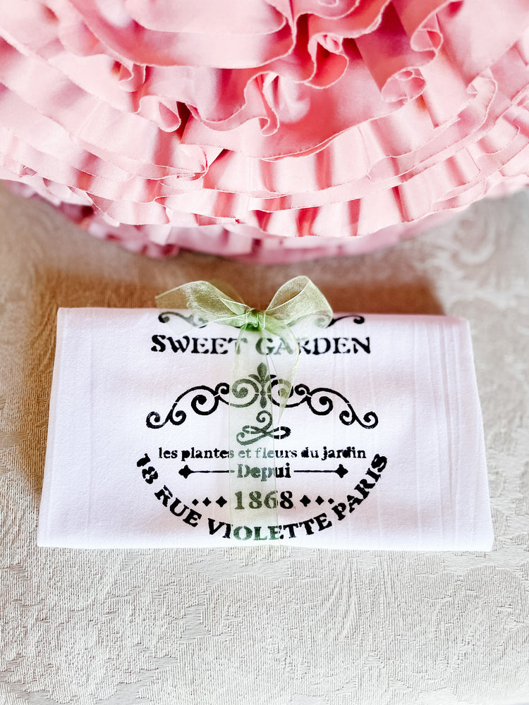 Hand Stenciled French Themed 100% Cotton Towels