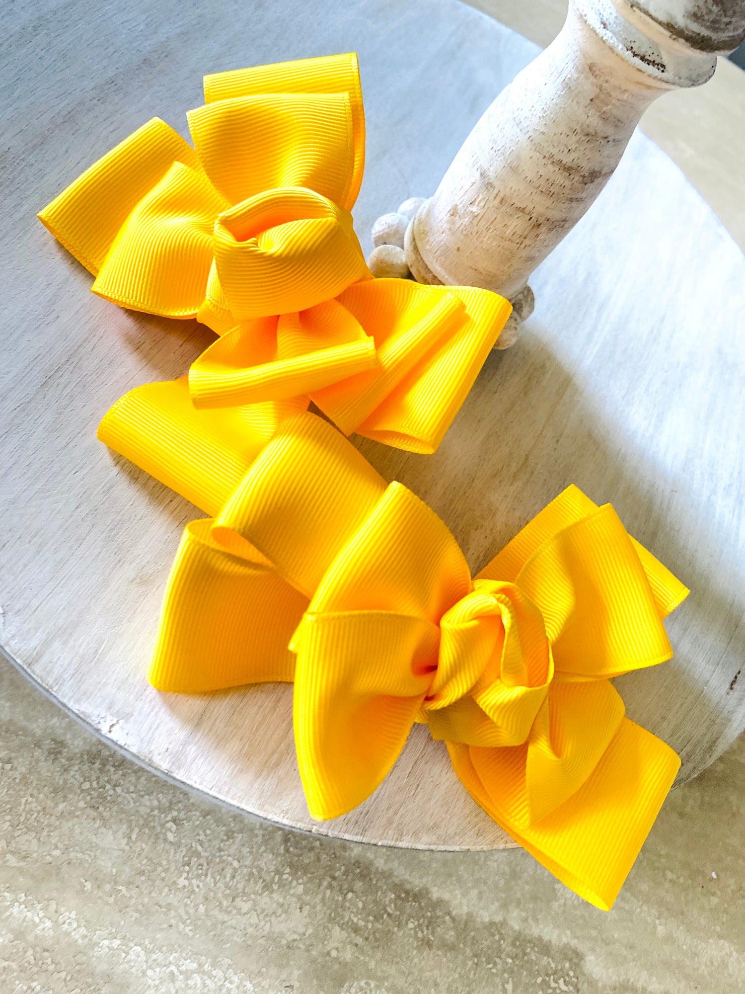 yellow handmde ribbon bows