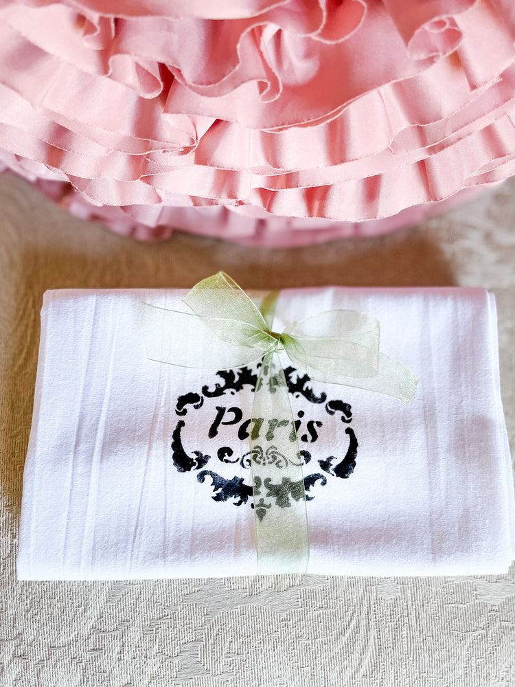 Hand Stenciled French Themed 100% Cotton Towels