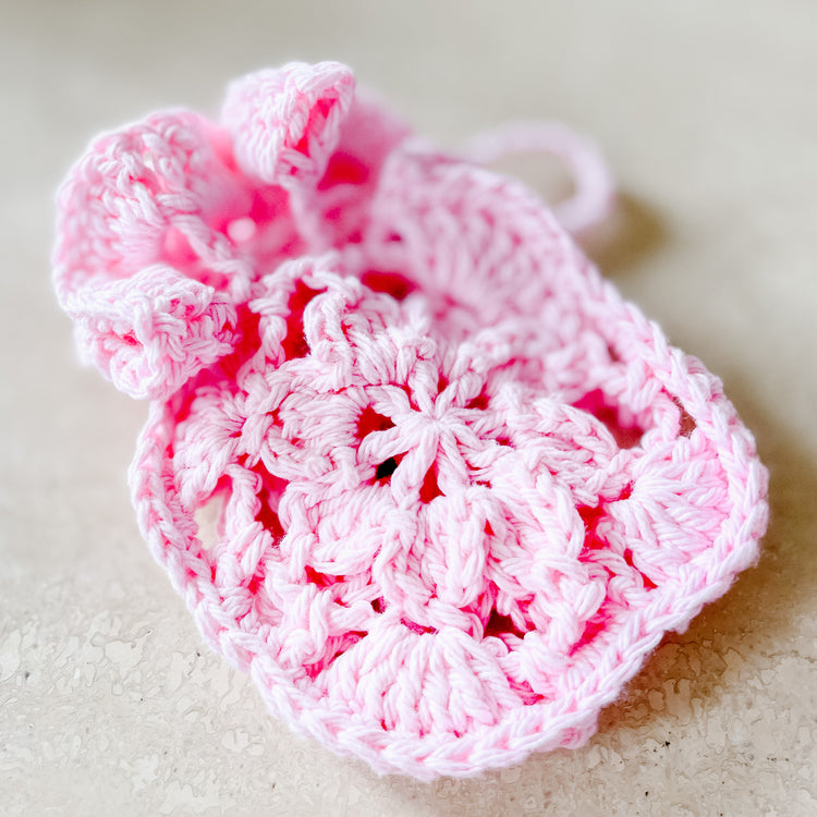 Pink Hand Crocheted Sachet Bag