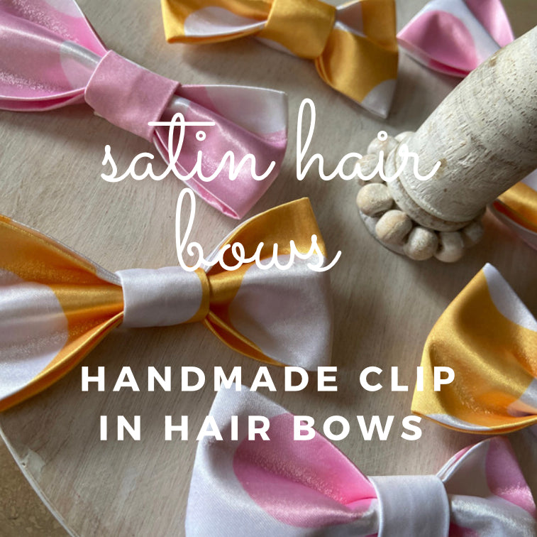 Elegant handmade quality made satin bows with alligator clips