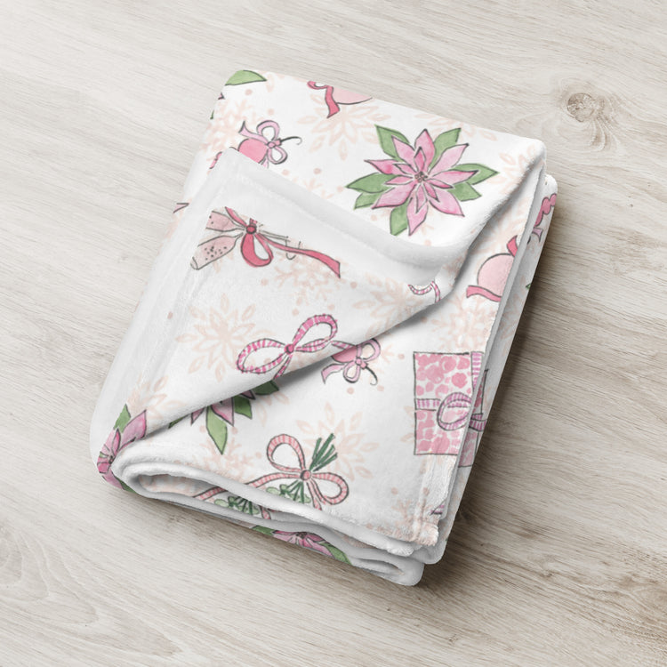 Chic Peony Exclusive Holiday Throw Blanket