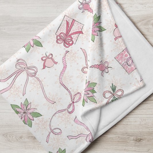 Chic Peony Exclusive Holiday Throw Blanket