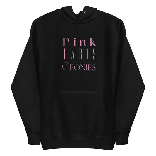 Pink, Paris & Peonies Unisex Hoodie Sweatshirt