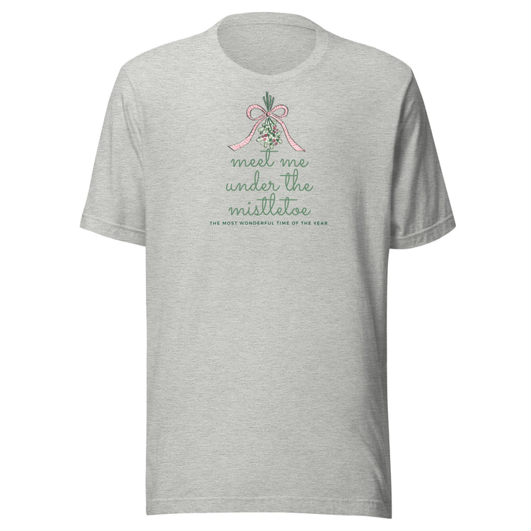 Meet Me Under the Mistletoe Unisex Holiday T-Shirt