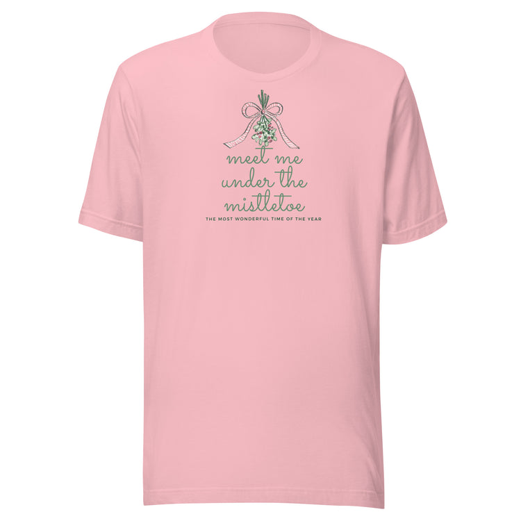 Meet Me Under the Mistletoe Unisex Holiday T-Shirt