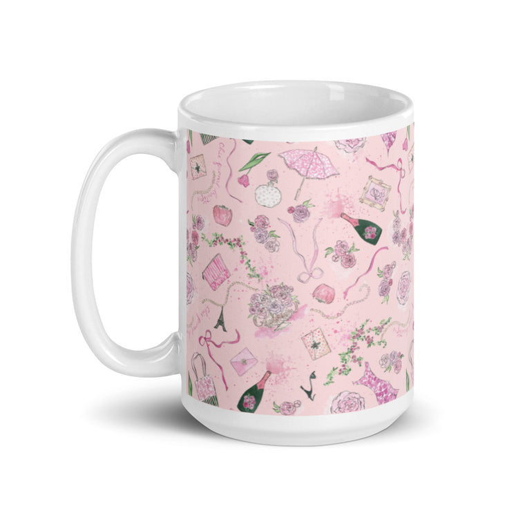 Chic Peony Exclusive Pink Glossy Mug