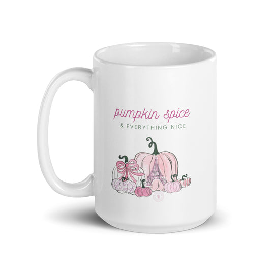 Chic Peony Pink Pumpkin Spice Fall Mug