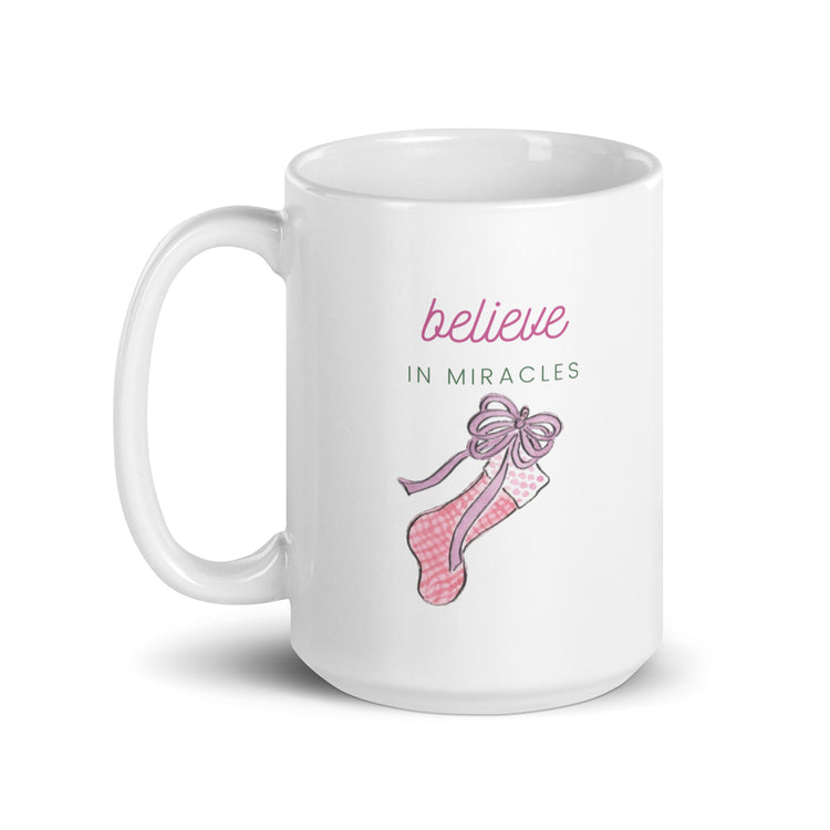 Chic Peony Believe In Miracles Holiday Mug