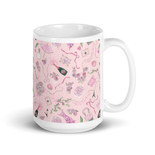 Chic Peony Exclusive Pink Glossy Mug