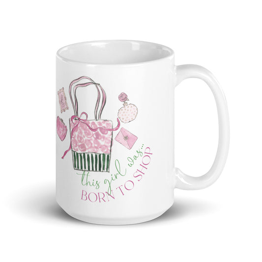 Born to Shop Chic Peony Mug