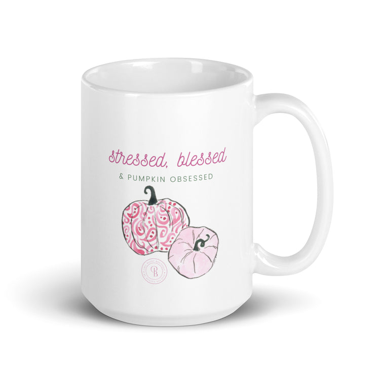 Chic Peony Stressed, But Blessed Fall Mug