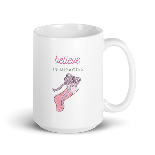 Chic Peony Believe In Miracles Holiday Mug
