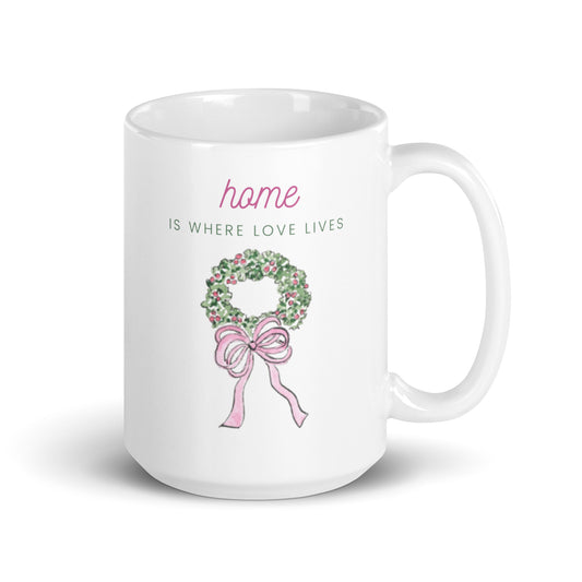 Chic Peony Home is Where Love is Holiday Mug