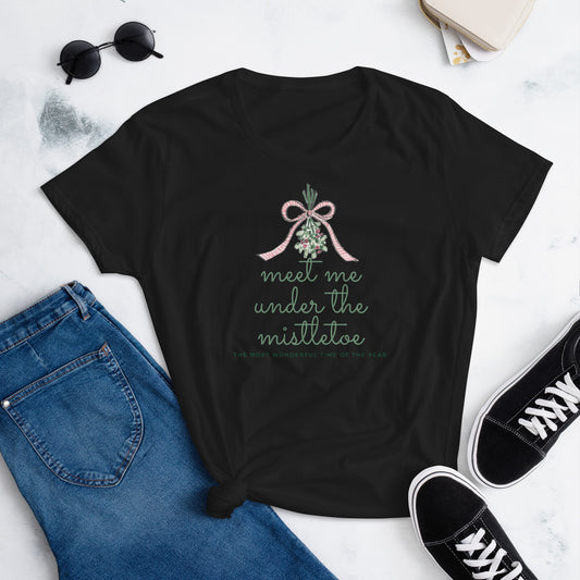 Meet Me Under the Mistletoe Women's Holiday Shirt