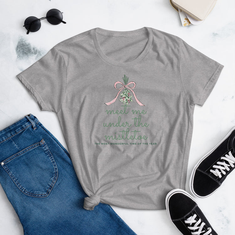 Meet Me Under the Mistletoe Women's Holiday Shirt