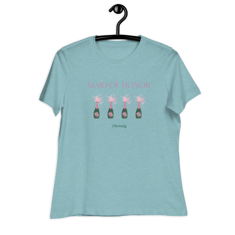 Maid of Honor - Obviously Women's Relaxed Bella Canva T-Shirt